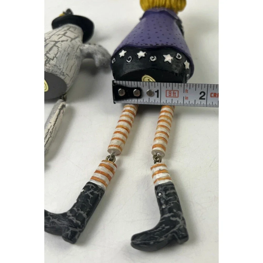 Halloween Dangle Legs Bat/Witch/Ghost Lot Of 3 Decorative Figures